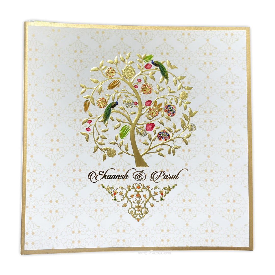 Classic Traditional Gold Foil, Embossed Custom Luxury Wedding Invitation Card with Multiple Inserts IPC-2  Raniti LLC - Custom Invitations & Stationery