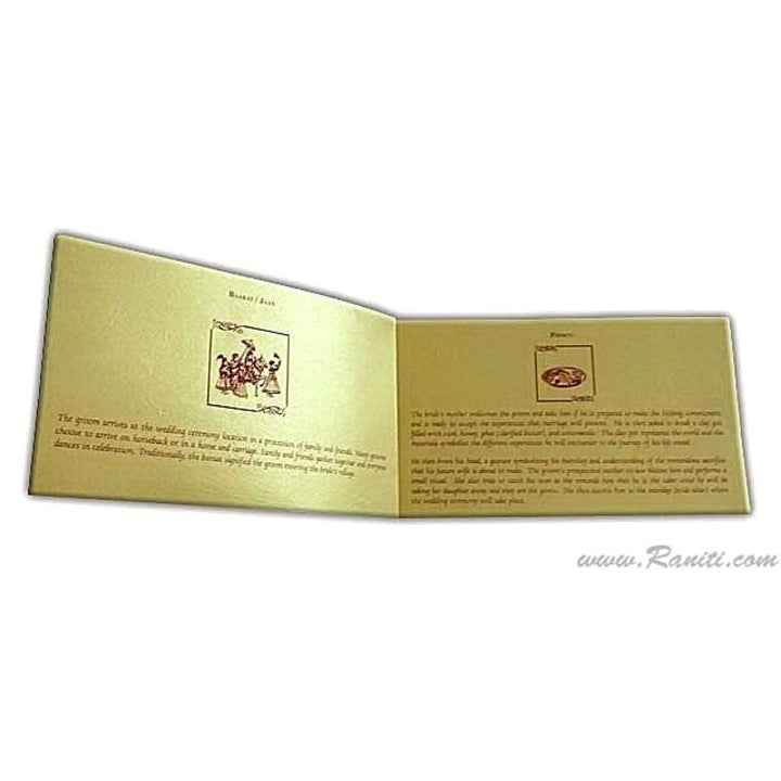 Custom Hindu Wedding Ceremony Program Booklet | Red and Golden Custom Order of Ceremony Wedding Program Booklet | Ceremony Program with Multiple Pages WP-12 freeshipping - Raniti LLC - Custom Invitations & Stationery