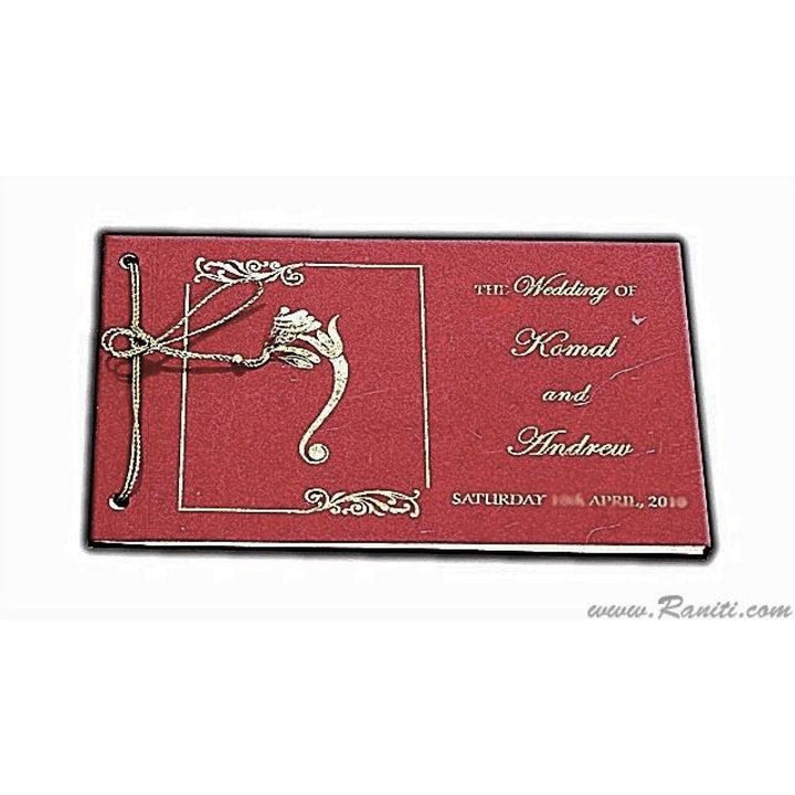 Custom Hindu Wedding Ceremony Program Booklet | Red and Golden Custom Order of Ceremony Wedding Program Booklet | Ceremony Program with Multiple Pages WP-12 freeshipping - Raniti LLC - Custom Invitations & Stationery