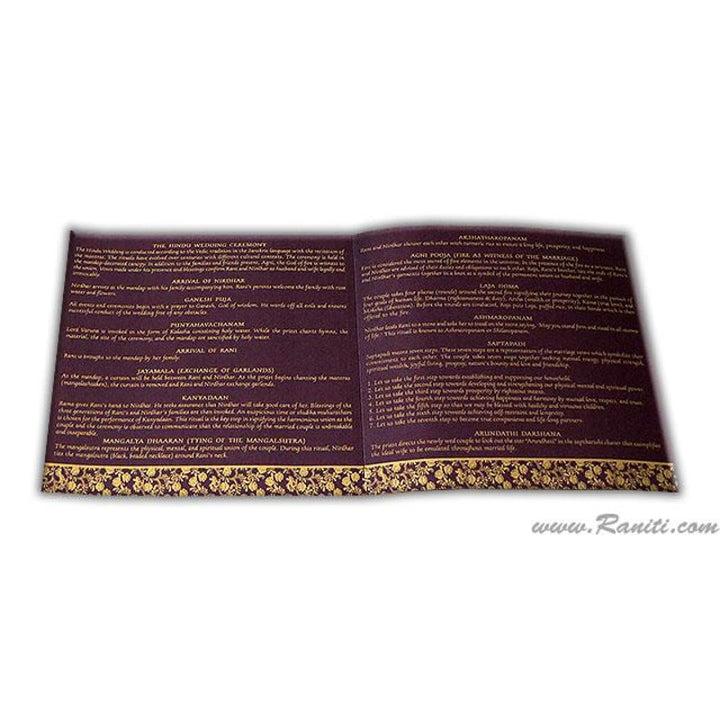 Custom Purple Wedding Ceremony Program | Folded Wedding Program (Catholic Compatible) | Order of Ceremony Program WP-44 freeshipping - Raniti LLC - Custom Invitations & Stationery