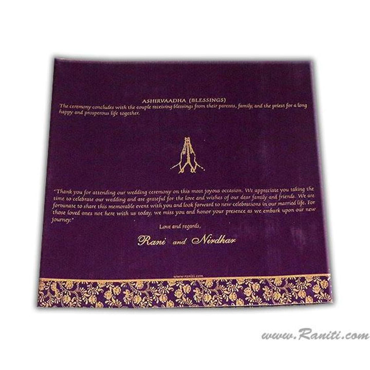 Custom Purple Wedding Ceremony Program | Folded Wedding Program (Catholic Compatible) | Order of Ceremony Program WP-44 freeshipping - Raniti LLC - Custom Invitations & Stationery