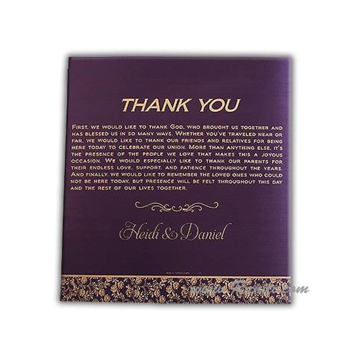Custom Purple Wedding Ceremony Program | Folded Wedding Program (Catholic Compatible) | Order of Ceremony Program WP-44 freeshipping - Raniti LLC - Custom Invitations & Stationery