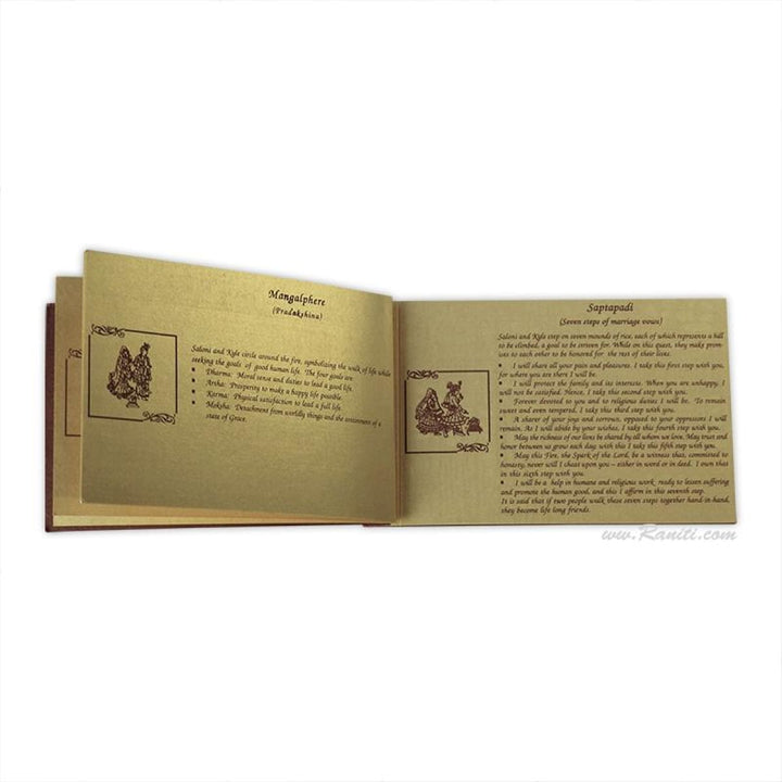 Custom Traditional Wedding Program Booklet | Red Custom Order of Ceremony Wedding Program Booklet | Ceremony Program with Multiple Pages WP-8 freeshipping - Raniti LLC - Custom Invitations & Stationery