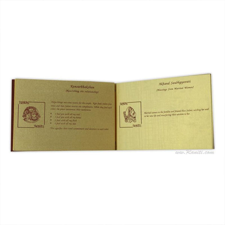 Custom Traditional Wedding Program Booklet | Red Custom Order of Ceremony Wedding Program Booklet | Ceremony Program with Multiple Pages WP-8 freeshipping - Raniti LLC - Custom Invitations & Stationery