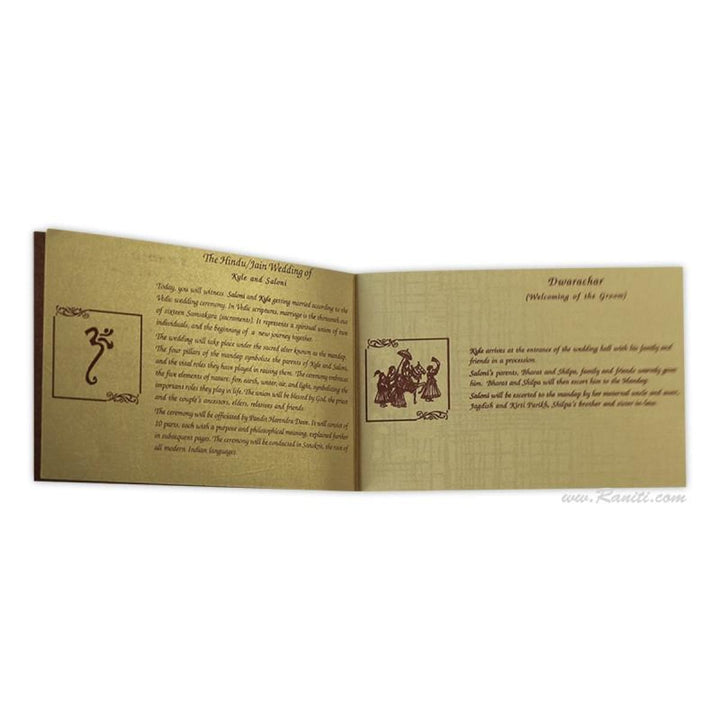 Custom Traditional Wedding Program Booklet | Red Custom Order of Ceremony Wedding Program Booklet | Ceremony Program with Multiple Pages WP-8 freeshipping - Raniti LLC - Custom Invitations & Stationery