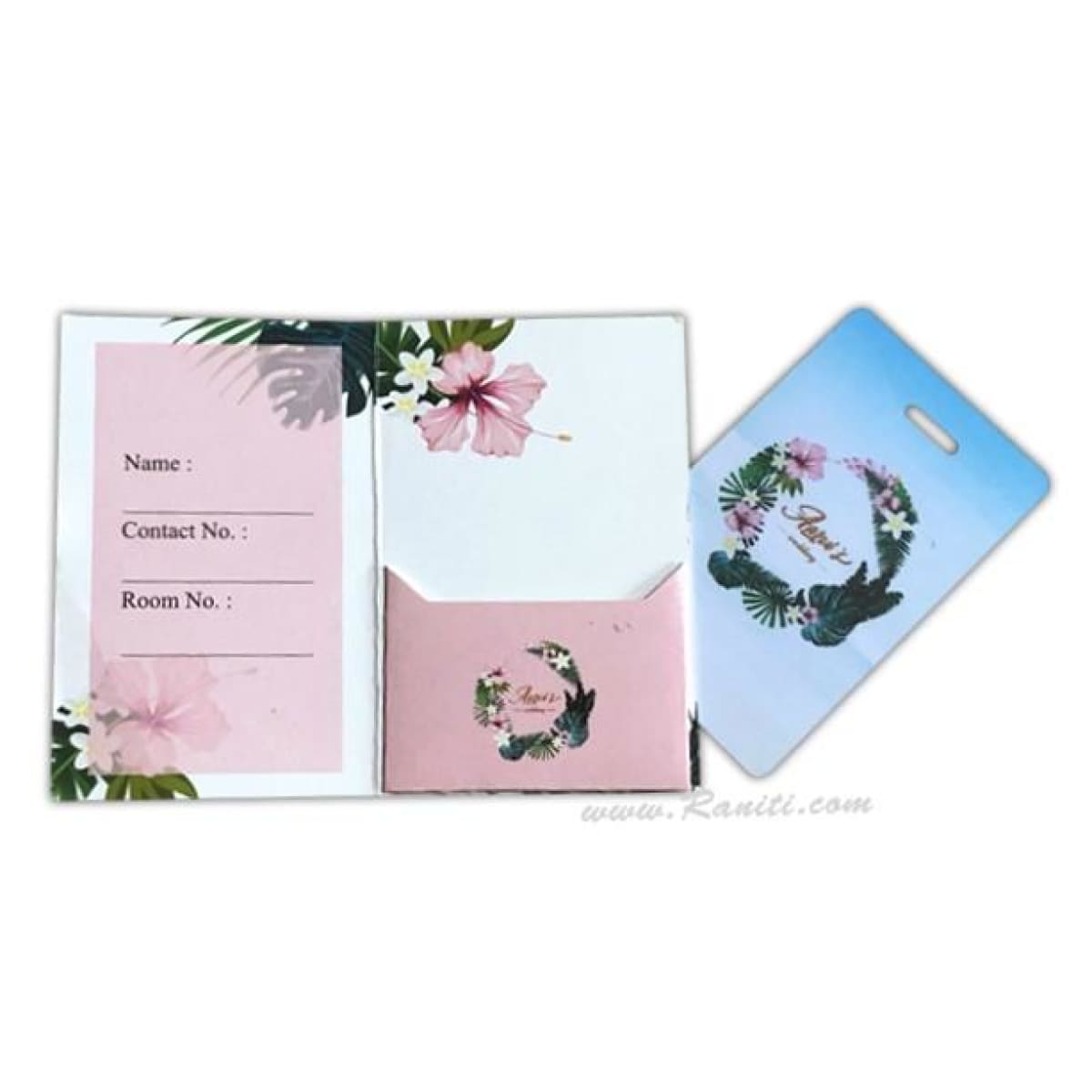 Wedding Event Guest Room Key Card Holder Floral Theme