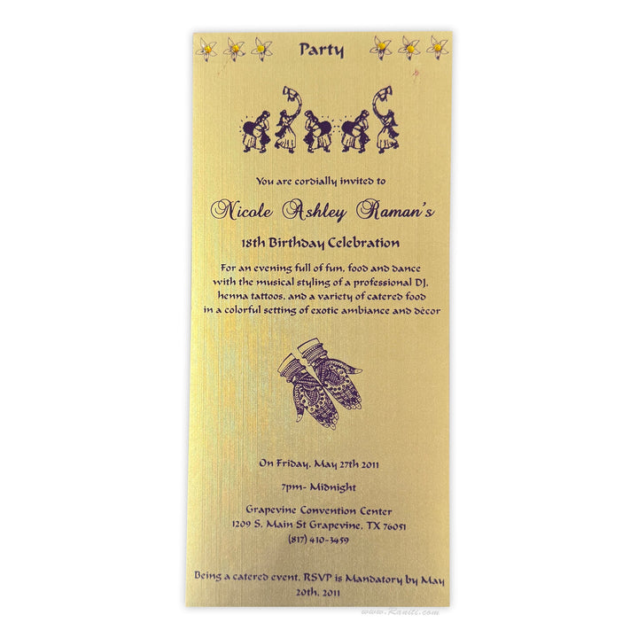15th Birthday Custom Invitation Card AMSO - 55 - Raniti LLC - Custom Invitations & Stationery