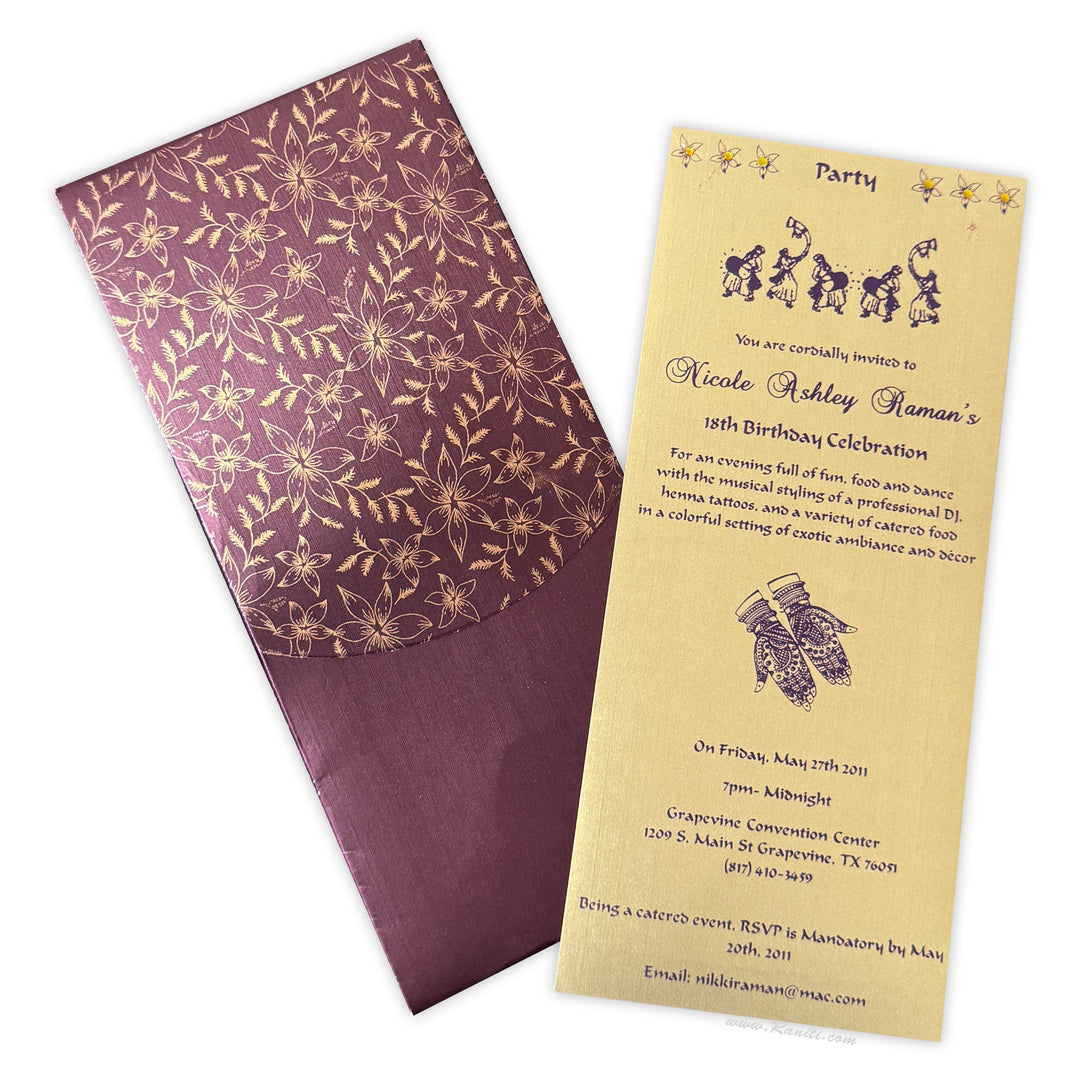 15th Birthday Custom Invitation Card AMSO - 55 - Raniti LLC - Custom Invitations & Stationery
