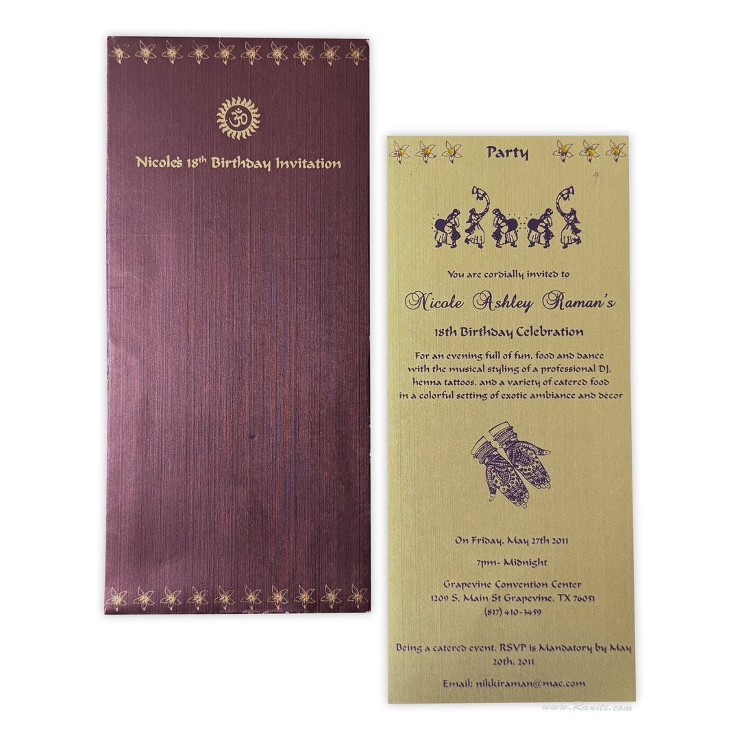 15th Birthday Custom Invitation Card AMSO - 55 - Raniti LLC - Custom Invitations & Stationery