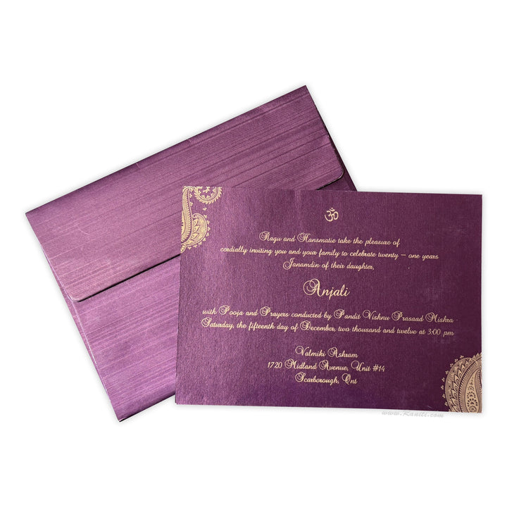 21st Birthday Custom Invitation Card | 21st Birthday Invitation peacock theme AMSO - 239 - Raniti LLC - Custom Invitations & Stationery