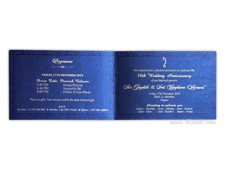 50th Wedding Anniversary Custom Special Occasion Invitation Card AMSO - 292 - Raniti LLC - Custom Invitations & Stationery
