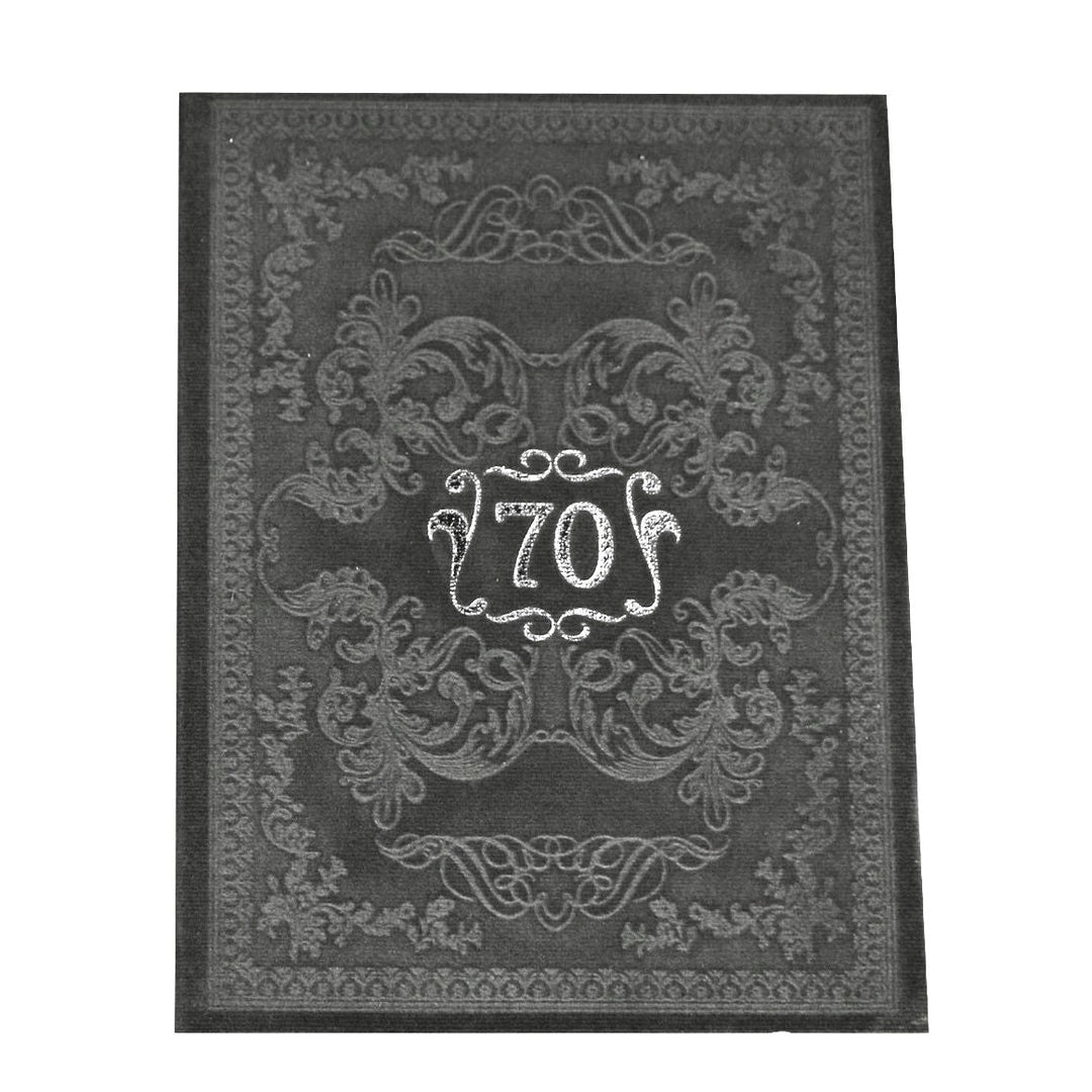 70th Birthday Special Milestone Suede Emboss & Foil printed Portrait Hard Cover Custom Invitation Card | Luxury Suede Blind Emboss, Custom Invitation Card with Multiple Inserts ACDH - SO10 - Raniti LLC - Custom Invitations & Stationery