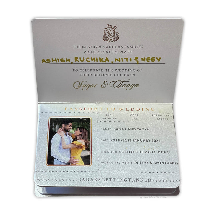 Passport Destination Wedding Custom Invitation | Luxury Custom Wedding Invitation Card | Passport invitation ACD-20