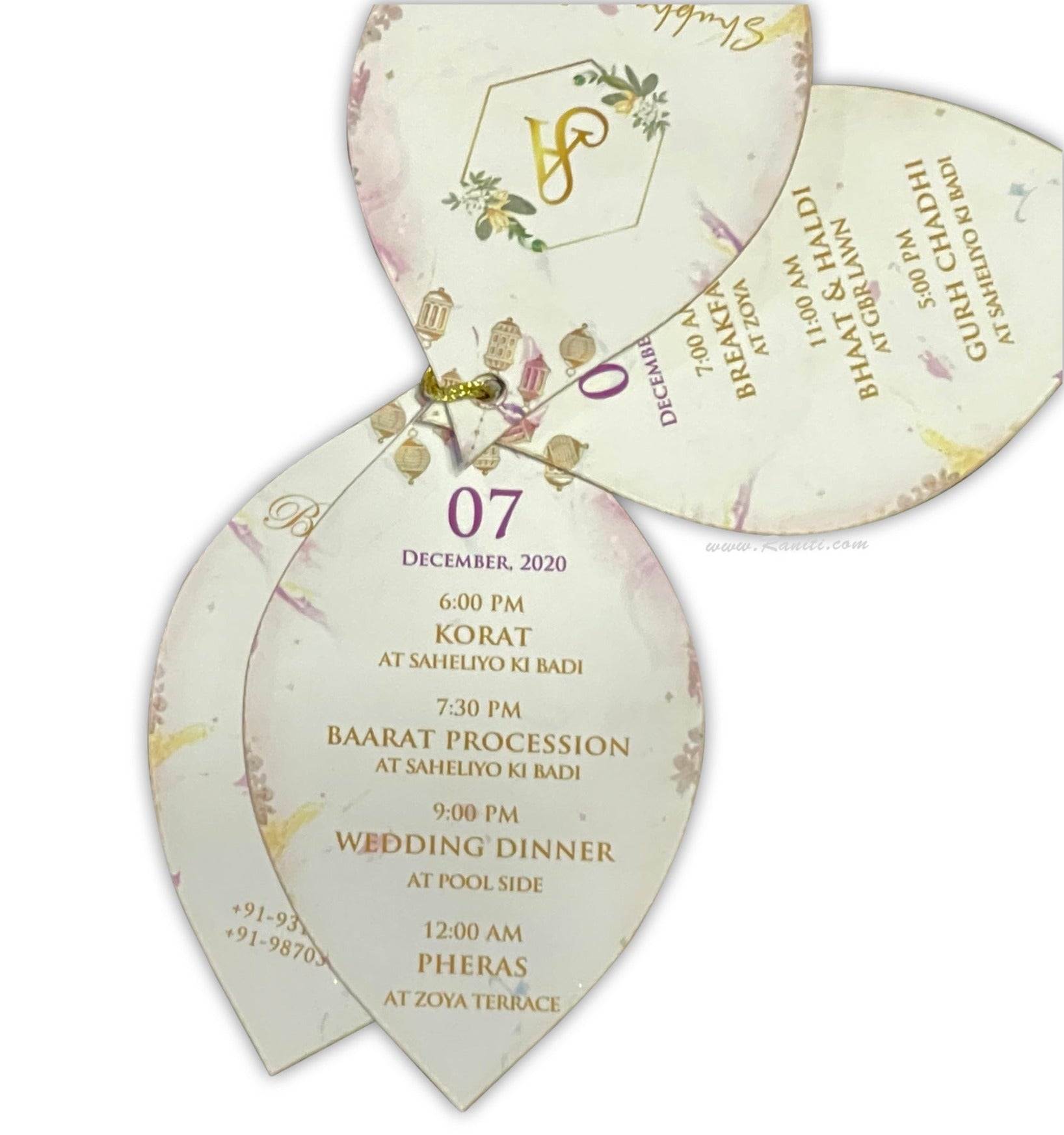 Unique Custom Wedding Program Petal Fan-Custom  Fan Style Wedding Cer –  Raniti LLC - Custom Invitations & Stationery