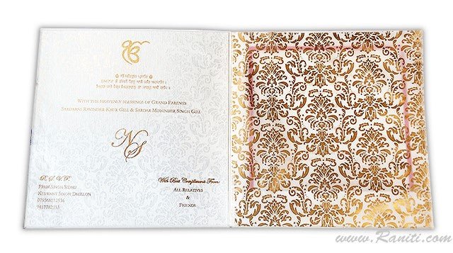 Classic Custom Invitation Card with Multiple Inserts | White Custom Invitations AM-105  Raniti LLC - Custom Invitations & Stationery