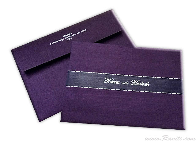 Purple and Silver Custom Wedding  Invitation Card AM-177  Raniti LLC - Custom Invitations & Stationery