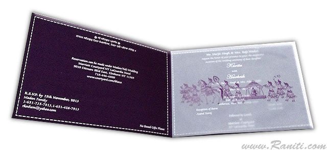 Purple and Silver Custom Wedding  Invitation Card AM-177  Raniti LLC - Custom Invitations & Stationery