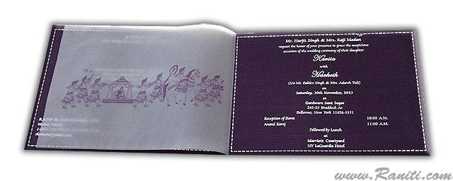 Purple and Silver Custom Wedding  Invitation Card AM-177  Raniti LLC - Custom Invitations & Stationery