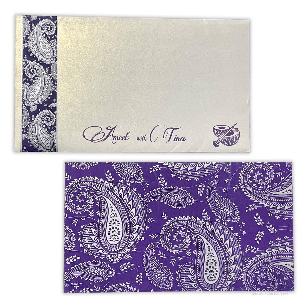 Purple and White Square Custom Wedding Invitation card with inserts AM-206  Raniti LLC - Custom Invitations & Stationery