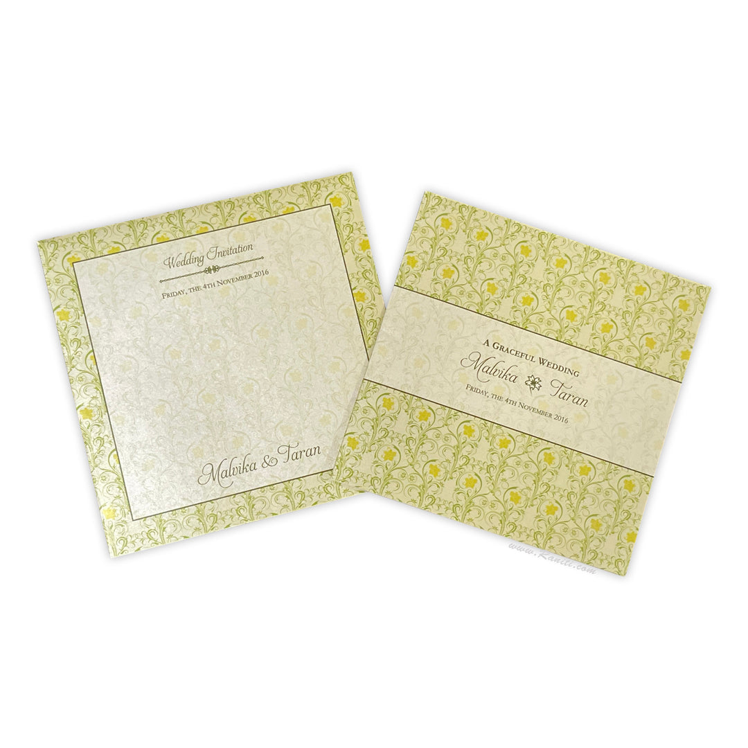 Floral Print Heavyback Custom Wedding Invitation Card | Flower Print Custom Invitation Card with Multiple Inserts AMH-170  Raniti LLC - Custom Invitations & Stationery