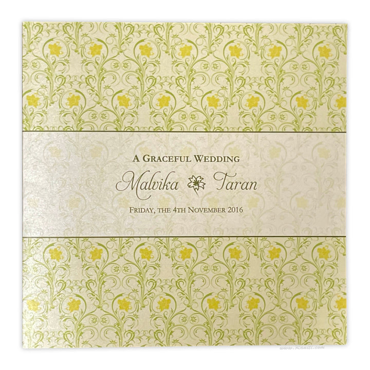 Floral Print Heavyback Custom Wedding Invitation Card | Flower Print Custom Invitation Card with Multiple Inserts AMH-170  Raniti LLC - Custom Invitations & Stationery