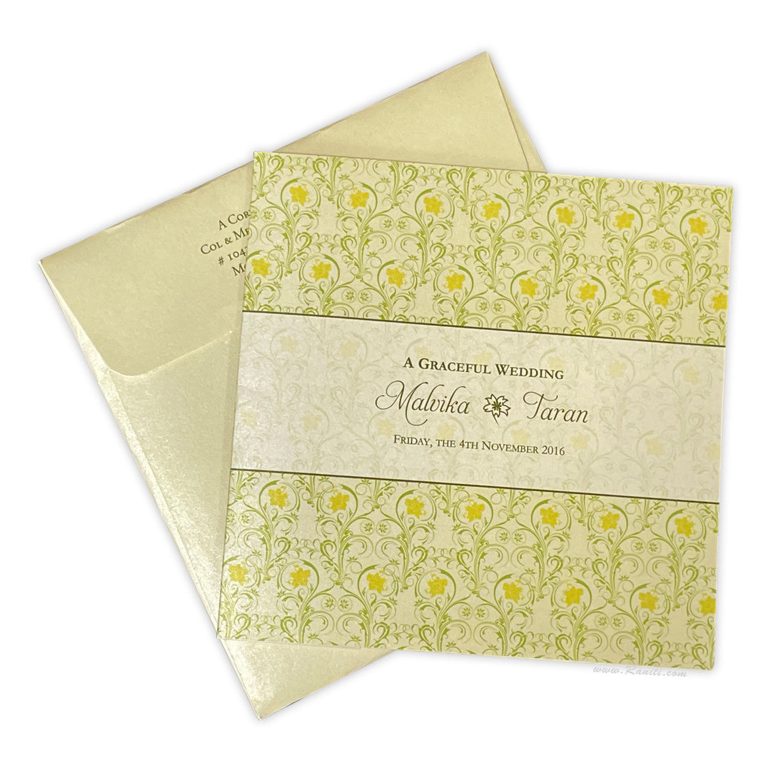 Floral Print Heavyback Custom Wedding Invitation Card | Flower Print Custom Invitation Card with Multiple Inserts AMH-170  Raniti LLC - Custom Invitations & Stationery