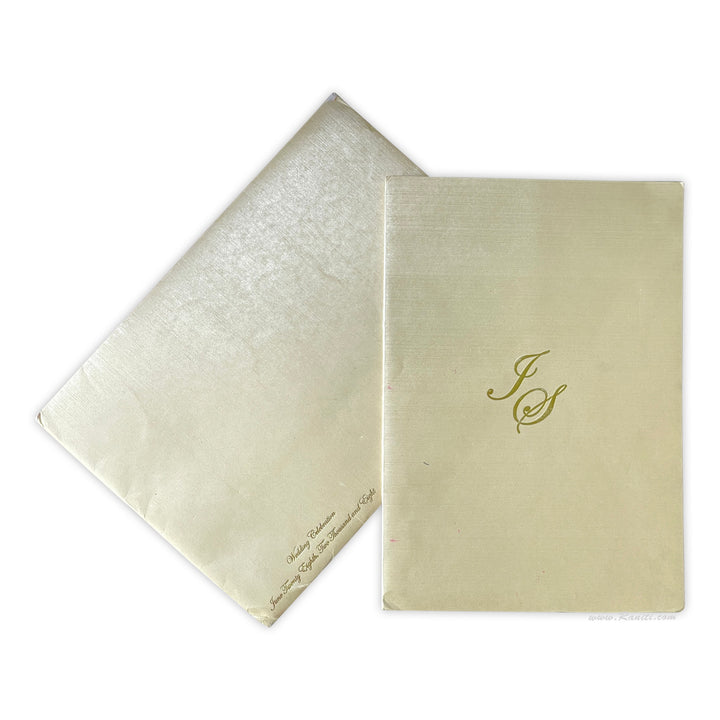 Classic Custom Luxury Wedding Invitation Card with Multiple Inserts | Golden Embossed Monogram Foil Print Inserts Custom Invitation AM-258