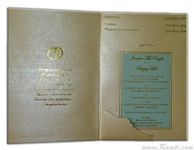 Classic Custom Luxury Wedding Invitation Card with Multiple Inserts | Golden Embossed Monogram Foil Print Inserts Custom Invitation AM-258  Raniti LLC - Custom Invitations & Stationery