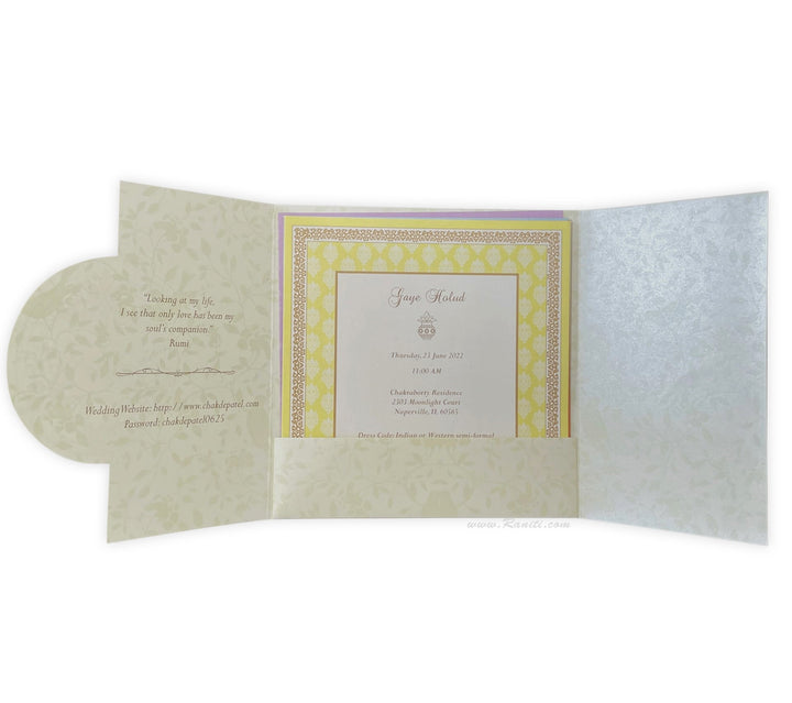 Classic Custom Wedding Invitation Card Colorful Inserts | Unique Gatefold Custom Invitation Card with Multiple Inserts AM-25  Raniti LLC - Custom Invitations & Stationery