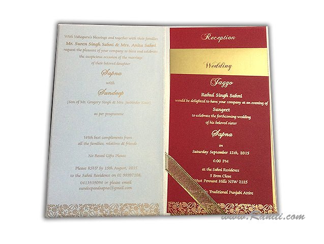 Custom Wedding Invitation Card with Photo AM-262  Raniti LLC - Custom Invitations & Stationery