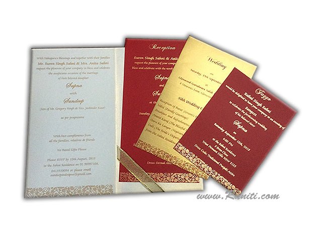 Custom Wedding Invitation Card with Photo AM-262  Raniti LLC - Custom Invitations & Stationery