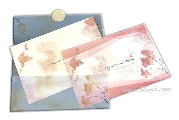 Floral Theme Custom Translucent Vellum Folder Classic Invitation Card with Matching Inserts AM-290  Raniti LLC - Custom Invitations & Stationery