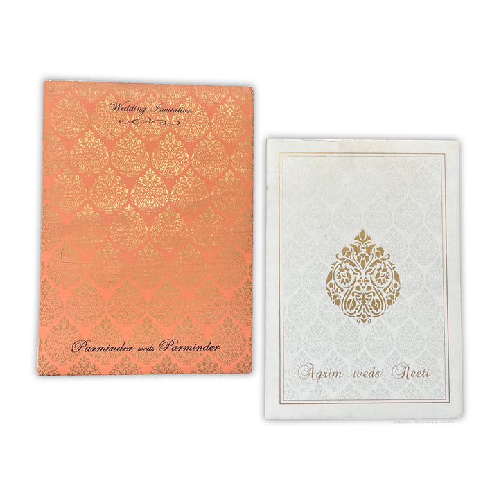 Monogram Print Custom Classic Invitation Card with Multiple Inserts | White Wedding Invitation Card AM-29  Raniti LLC - Custom Invitations & Stationery