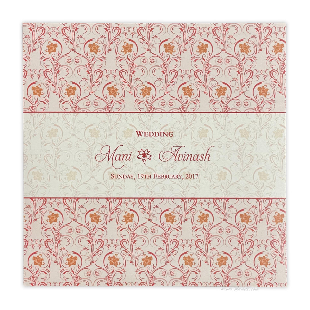 Floral Print Heavyback Custom Wedding Invitation Card | Flower Print Custom Invitation Card with Multiple Inserts AMH-170  Raniti LLC - Custom Invitations & Stationery