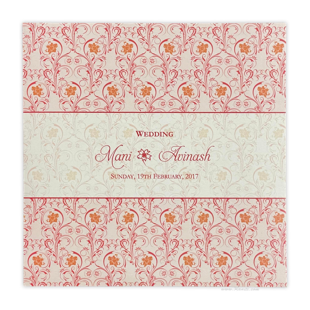 Floral Print Heavyback Custom Wedding Invitation Card | Flower Print Custom Invitation Card with Multiple Inserts AMH-170  Raniti LLC - Custom Invitations & Stationery