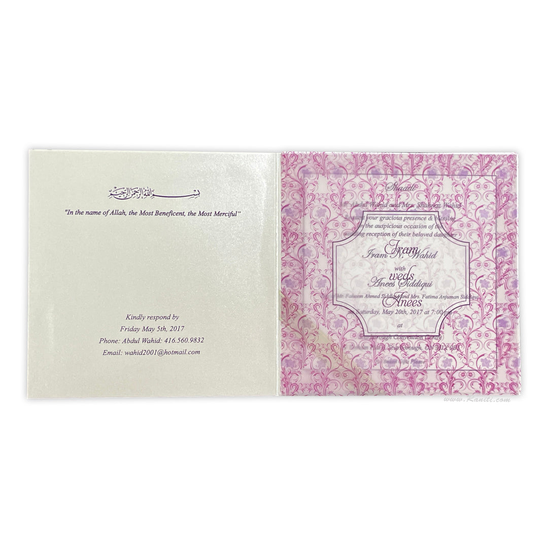 Floral Print Custom Wedding Invitation Card | Flower Print Custom Invitation Card with Multiple Inserts AM-309  Raniti LLC - Custom Invitations & Stationery