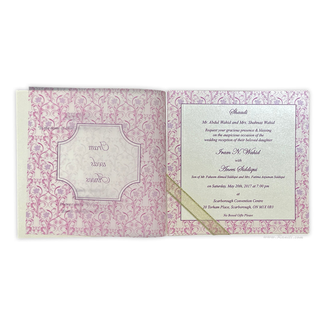 Floral Print Custom Wedding Invitation Card | Flower Print Custom Invitation Card with Multiple Inserts AM-309  Raniti LLC - Custom Invitations & Stationery