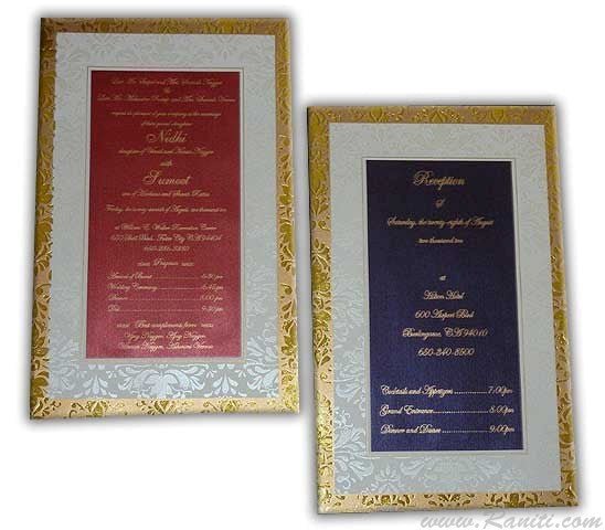 Classic Luxury Foil Custom Invitation Card in Red & Blue  | Raniti LLC