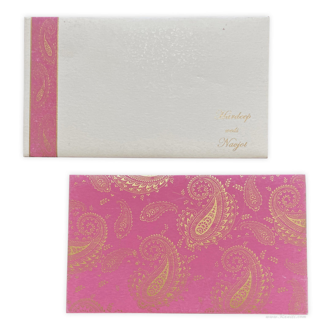 Pink and White Square Custom Wedding Invitation card with Inserts AM-40  Raniti LLC - Custom Invitations & Stationery