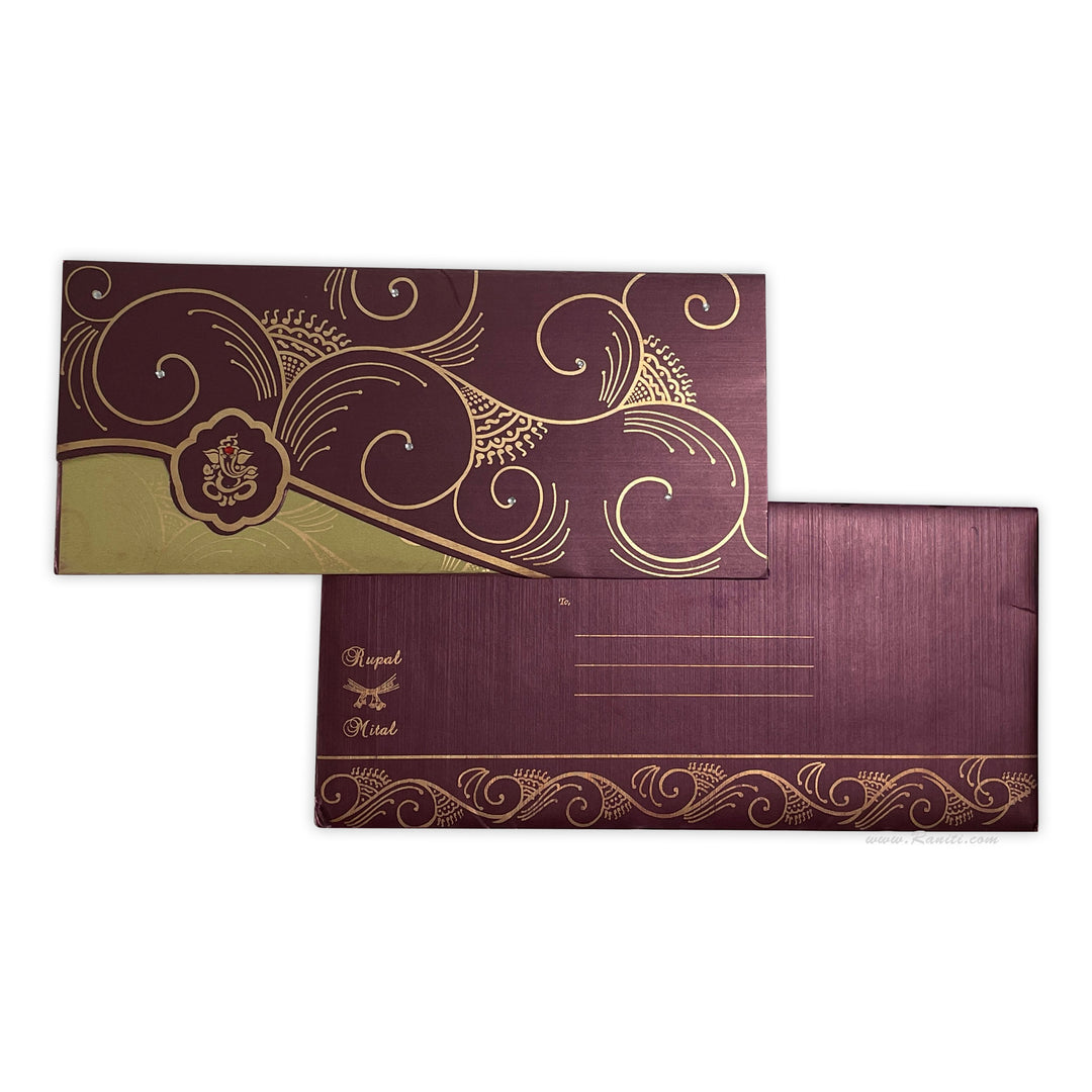 His and Her Purple and Golden Custom Invitation Card, Bride & Groom Set Custom Invitation AM-422  Raniti LLC - Custom Invitations & Stationery