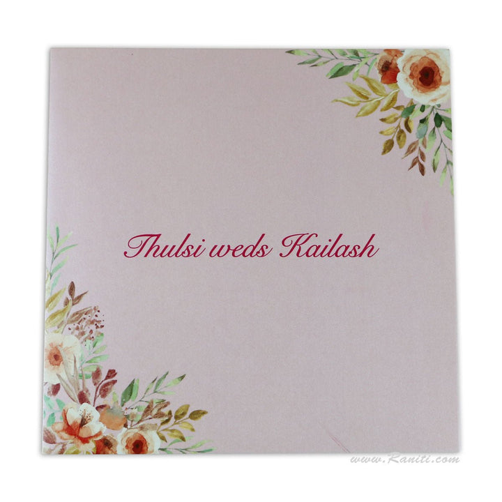 Floral Custom Wedding Invitation Card | Flower Print Pink Custom Invitation Card with Multiple Inserts AM-440  Raniti LLC - Custom Invitations & Stationery