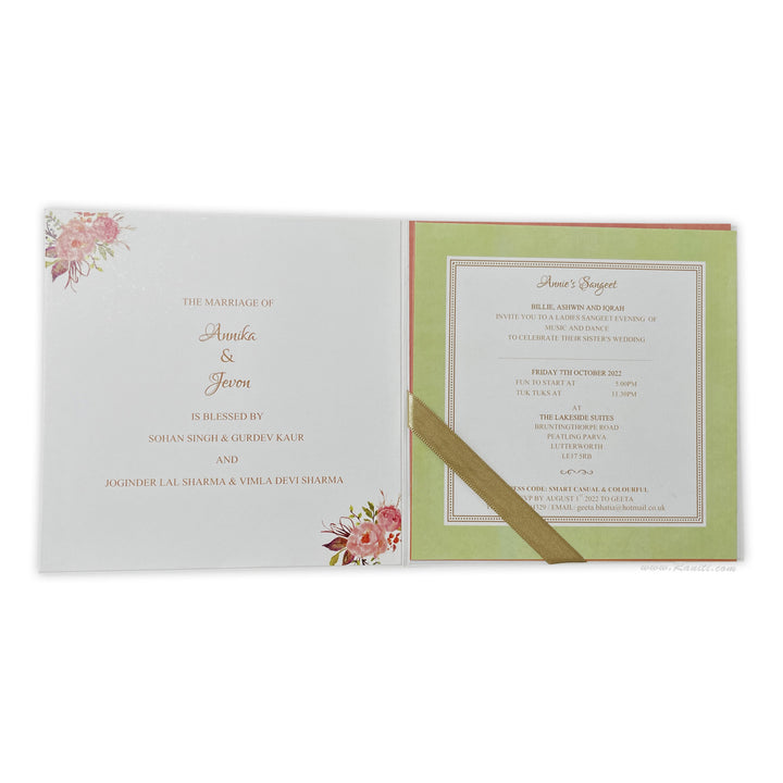 Rustic Floral Custom Invitation & Foil Print Classic Custom Wedding Invitation Card AM-467  Raniti LLC - Custom Invitations & Stationery