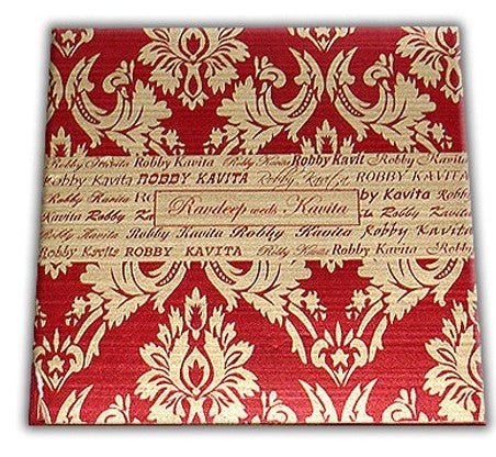 Red Square Custom Wedding Invitation Card with Multiple Cascading Inserts AM-532  Raniti LLC - Custom Invitations & Stationery