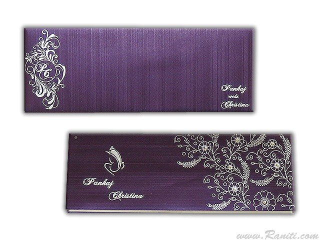 Purple Wedding Invitation Card, Traditional Wedding Invitation AM-586  Raniti LLC - Custom Invitations & Stationery