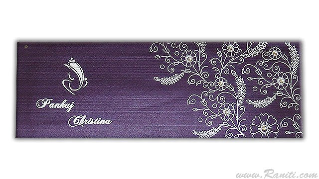 Purple Wedding Invitation Card, Traditional Wedding Invitation AM-586  Raniti LLC - Custom Invitations & Stationery