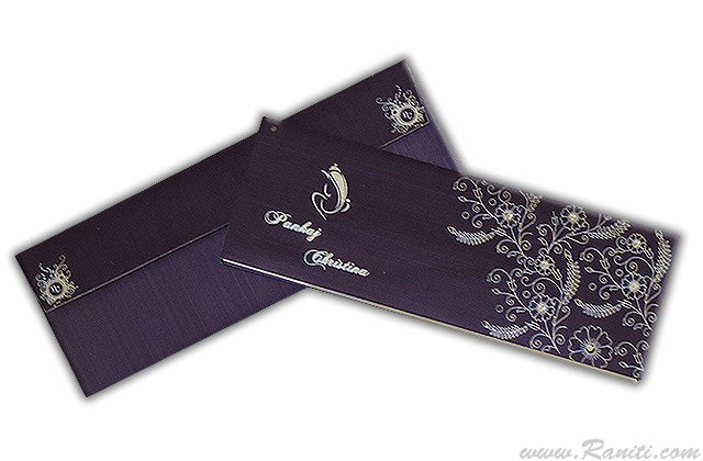 Purple Wedding Invitation Card, Traditional Wedding Invitation AM-586  Raniti LLC - Custom Invitations & Stationery