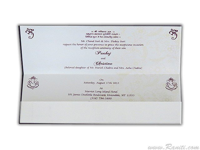 Purple Wedding Invitation Card, Traditional Wedding Invitation AM-586  Raniti LLC - Custom Invitations & Stationery