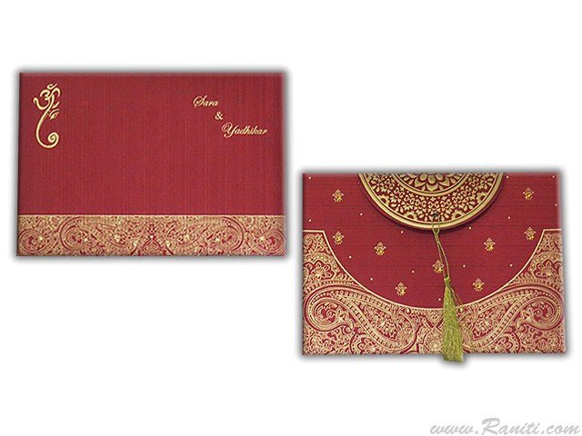 Custom Wedding Invitation with Multiple Inserts | Custom Interfaith Wedding Invitation Card AM-78  Raniti LLC - Custom Invitations & Stationery