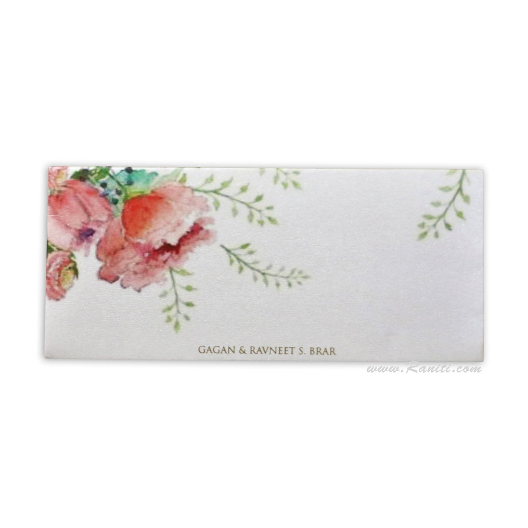 Cash Gift Envelopes | Custom Gift Envelopes | Floral Theme Custom and Personalized Money Gift Check Envelope AME-35  Raniti LLC - Custom Invitations & Stationery