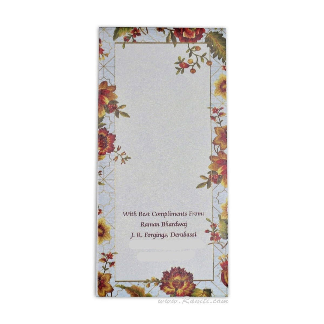 Cash Gift Envelopes | Custom Gift Envelopes | Floral Theme Custom and Personalized Money Gift Check Envelope AME-4  Raniti LLC - Custom Invitations & Stationery